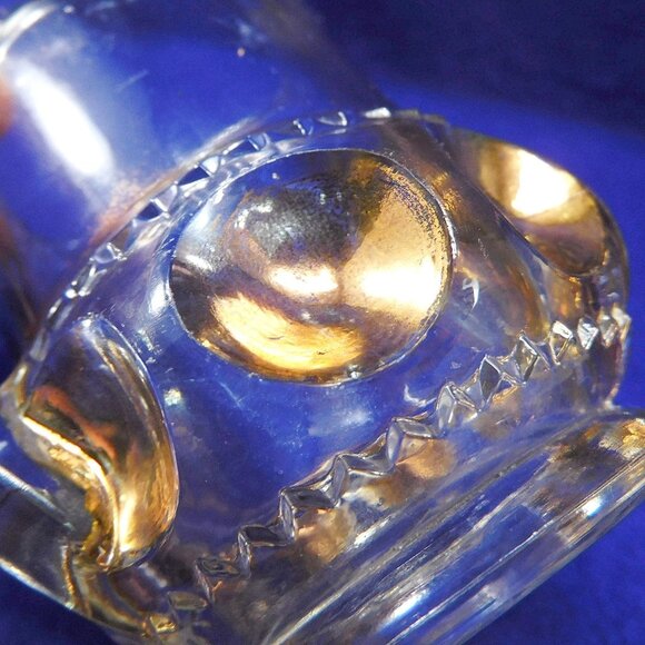 Small King's Crown Thumbprint Creamer Gold Accents 3.75" - Picture 4 of 6